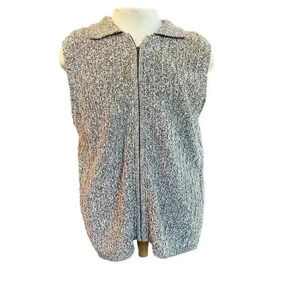 INVESTMENTS zipfront knit collared vest womens plus size 1x